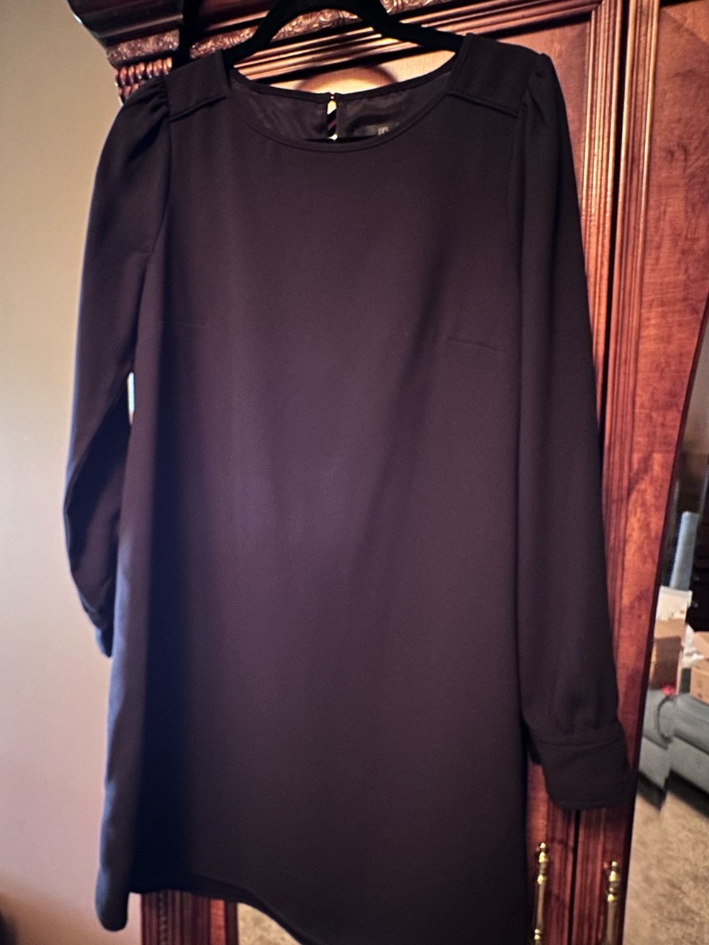 J. Crew Classic Black Long-Sleeve Shift Dress